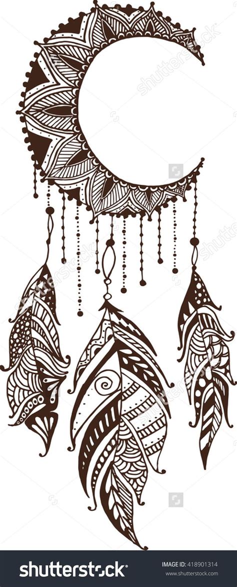 Download stock-vector-hand-drawn-moon-mandala-dreamcatcher-with ...