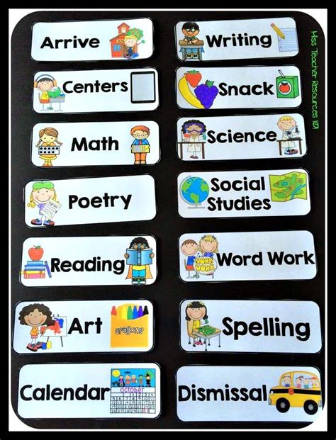 The flash cards set routine verbs includes english words: Back to School Classroom Prep | Classroom schedule, Preschool schedule, Classroom prep