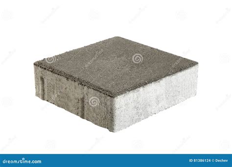 Single Pavement Brick Isolated Concrete Block For Paving Stock Photo