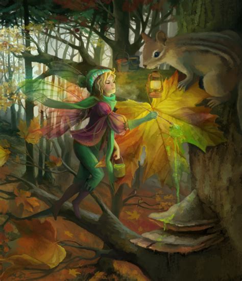 Fairy Paints Fall By Katerina Geras Leonarda Fantasy Fairy Beautiful