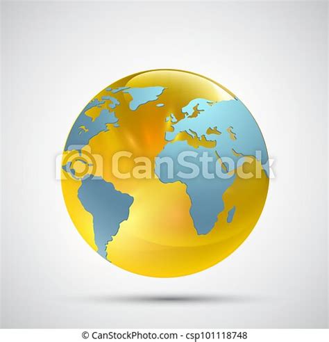 Planet Earth Map Icon Isolated 1205eps Planet Earth Icon Isolated On