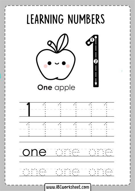 Tracing Numbers Worksheet For Kindergarten