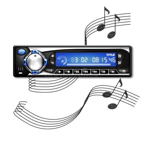 car radio illustration of a car radio on white background