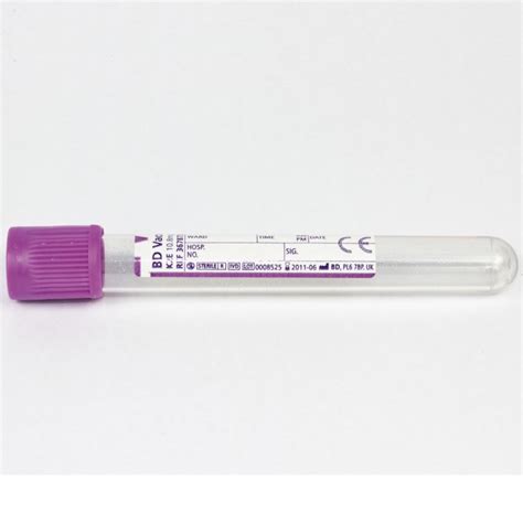 Vacutainer Plastic 6ml K2 Lavender 13 X 100mm Hemogard Cap