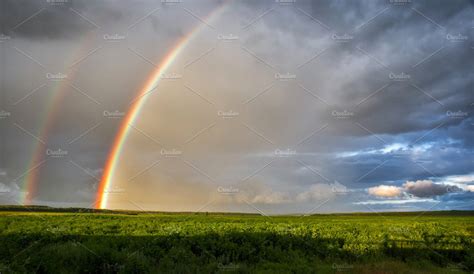 Rainbow After The Rain Nature Stock Photos ~ Creative Market