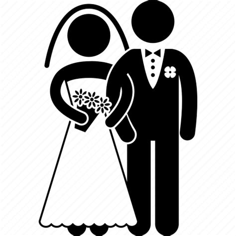 Bride Bridegroom Couple Husband Marriage Marry Wedding Icon