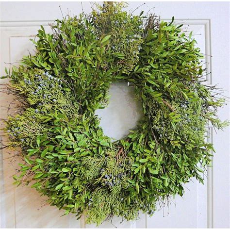 Fresh Boxwood Wreath Juniper Wreath Evergreen Decor