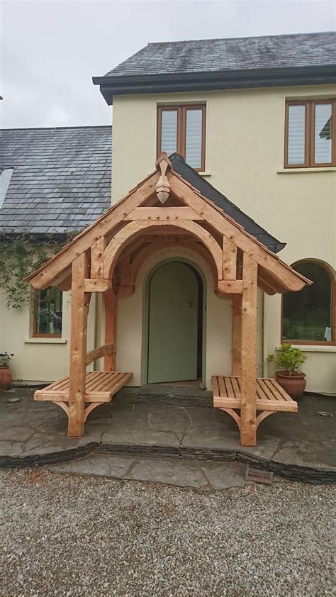 Wooden Front Porch With Seats Traditional Timber Frames Grace Design