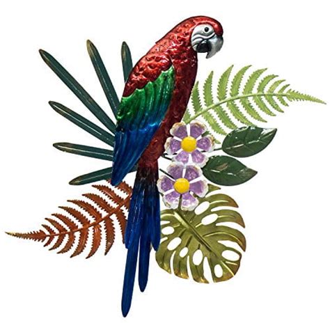 Parrot Metal Wall Decor Hand Painted Wall Hanging 3d Design