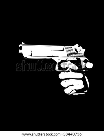 Mans Hand Revolver Pistol Vector Illustration Stock Vector