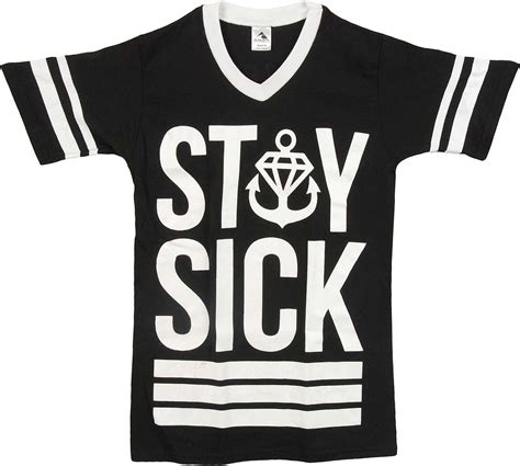 Stay Sick Clothing Mens Stacked Sport T Shirt Small Black Clothing