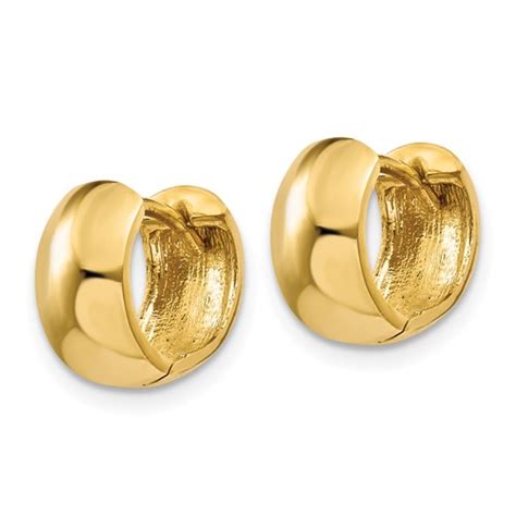 14k Yellow Gold Huggie Hoop Earrings 38in Gold Hoops Huggies Tm614
