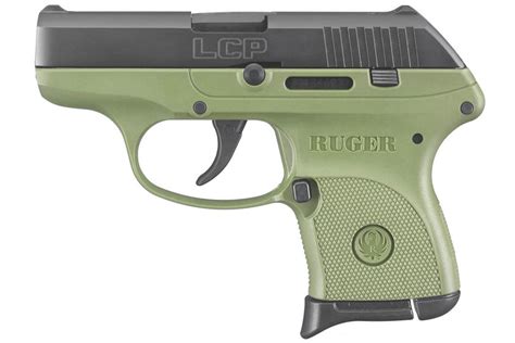 Ruger Lcp 380acp Centerfire Pistol With Od Green Grip Frame Sportsman