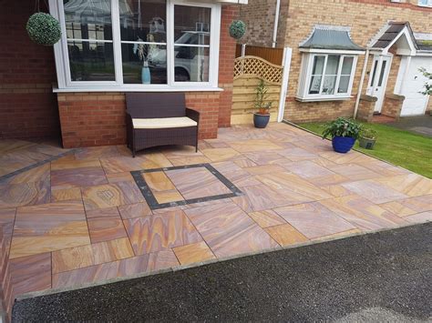 Rainbow Smooth Natural Sandstone Mixed Paving Slabs 1952m2 Patio