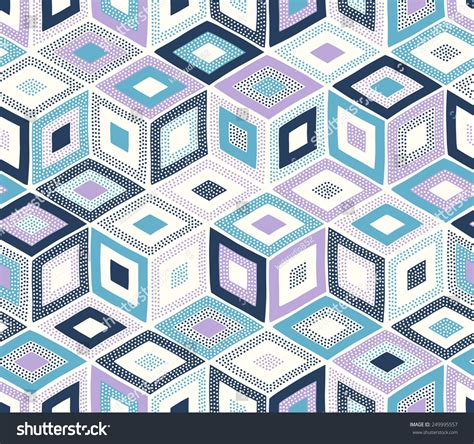 Seamless Doodle Dots Geometric Square Pattern Stock Vector Royalty