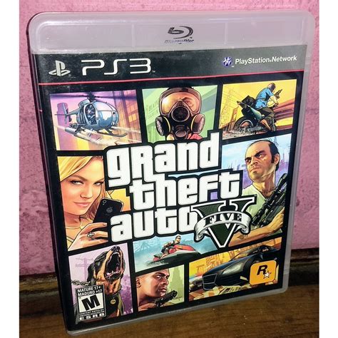 GTA 5 PS3 Grand Theft Auto V mídia física original Play 3 Shopee Brasil