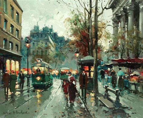 Parisian Street Scene Painting By Antoine Blanchard Pixels