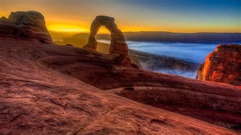An Awesome Sunrise At Delicate Arch In Arches National Park Sunrise