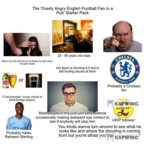 The Overly Angry English Football Fan In A Pub Starter Pack R