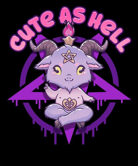 Cute As Hell I Anime Pastel Grunge Kawaii Baphomet Design Digital Art By Bi Nutz Pixels