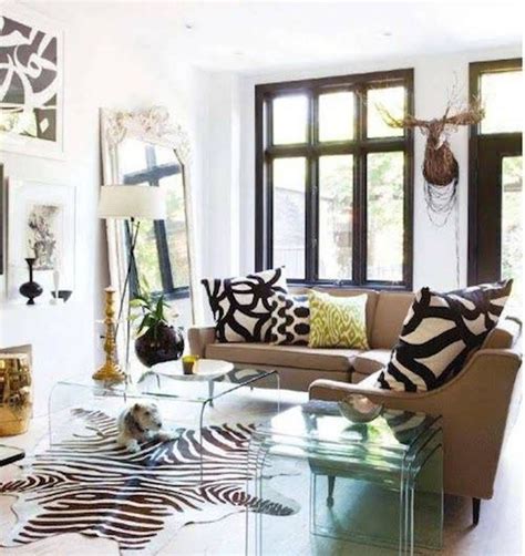 Home Design and Decor , Decorating With Fashionable Zebra Rug : Living
