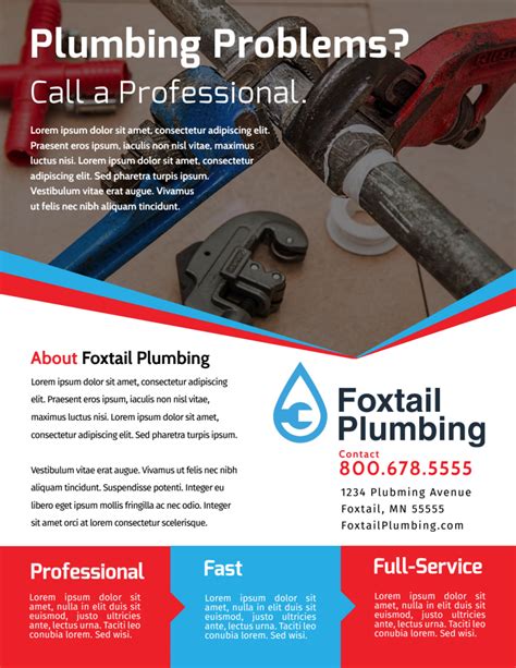 Plumbing Professionals Flyer Template Mycreativeshop