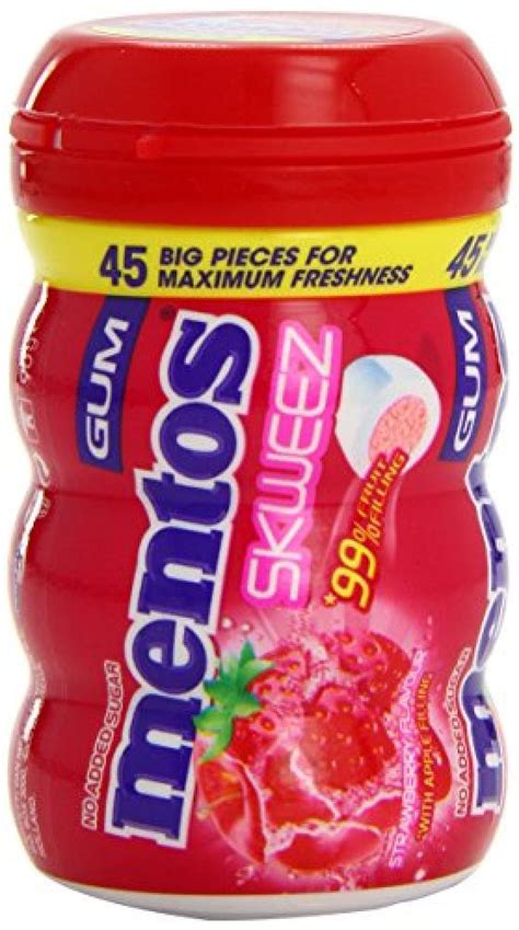Mentos Skweez No Added Sugar Strawberry Chewing Gum 45 Pieces