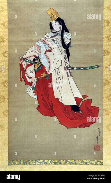 Shirabyoshi Heian Court Performer Painting On Silk By Katsushika