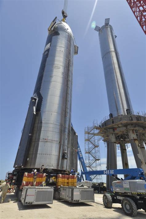 Spacex Orbital Class Super Heavy Starship Stacked At The Tower