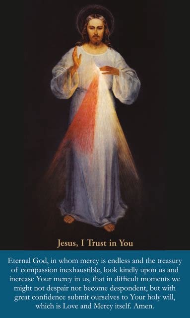 New Large Print Divine Mercy Prayer Card