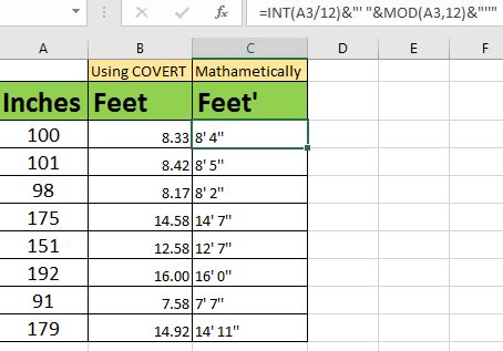 Though traditional standards for the exact length of an inch have varied, it is equal to exactly 25.4 mm. How to Inches to Feet in Excel