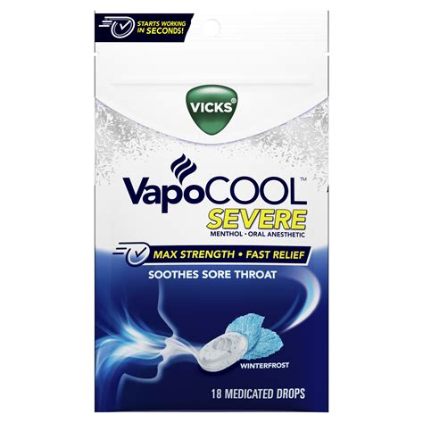 Vicks Vapocool Severe Medicated Sore Throat Drops, Fast-Acting Max