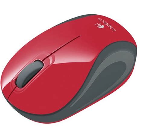 Logitech M187 Ultra Portable Mini Mouse Optical Wireless 24 Ghz Red
