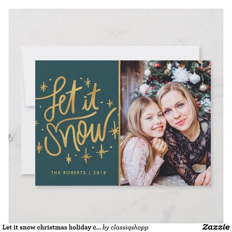 Let It Snow Christmas Holiday Card Holiday Photo Cards Holiday Design Card