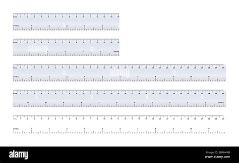 Ruler In Cms Centimeters And Inches Scale On Both Direction Stock