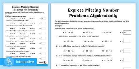 Simple Equations Worksheets Pdf Tessshebaylo