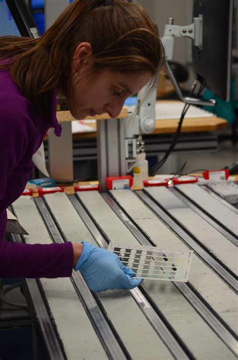 Julia Gottschalk analyzing core samples on Exp383 - JOIDES Resolution