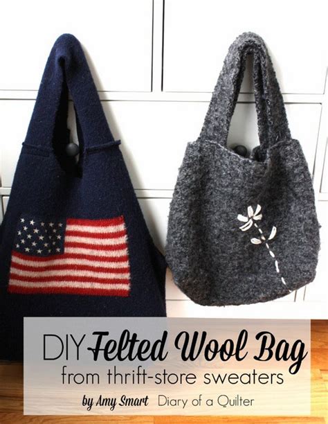 Tutorial Felted Wool Tote Bag Sewing
