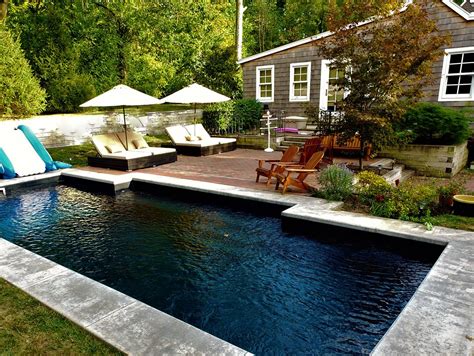 Black Fiberglass Pool With Coping Fiberglass Pools Backyard Pool Pool