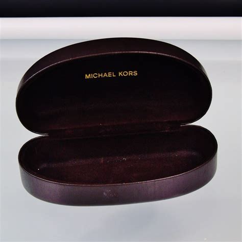 michael kors brown hard clam shell case sunglasses eyeglasses protector medium michaelkors
