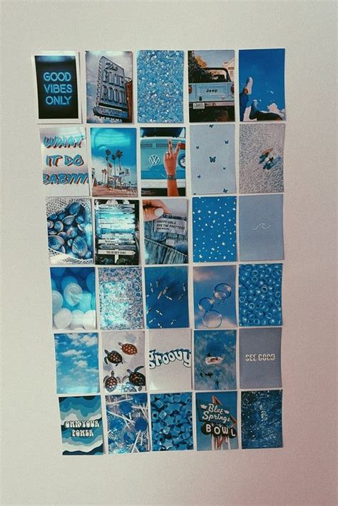 Blue Collage Kit Etsy In 2020 Wall Collage Decor Wall Collage