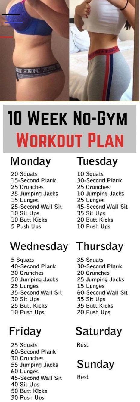The best part about this workout program for women? 10 Week No-Gym Home Workout Plan #stomachworkouts # ...