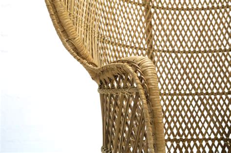 Most stock quote data provided by bats. Large Peacock Wicker Chair, 1970s for sale at Pamono