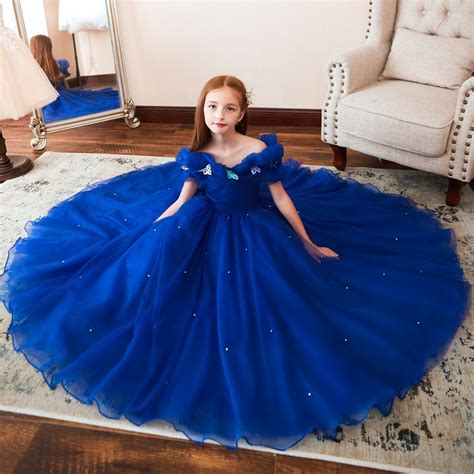 Royal Blue Flower Girl Dresses For Wedding Cinderella Girls Dress