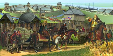 A Fortified Norsemen Settlement Art War Art Painting