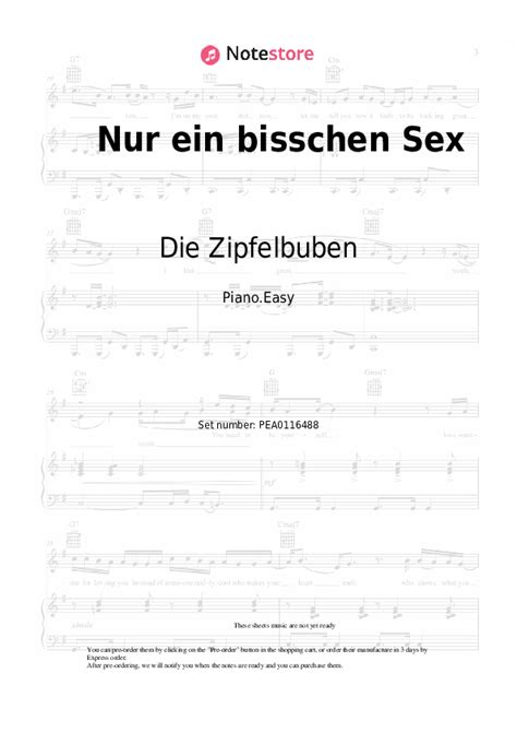 Die Zipfelbuben Dj Cashi Nur Ein Bisschen Sex Sheet Music For Piano Download Piano Easy Sku