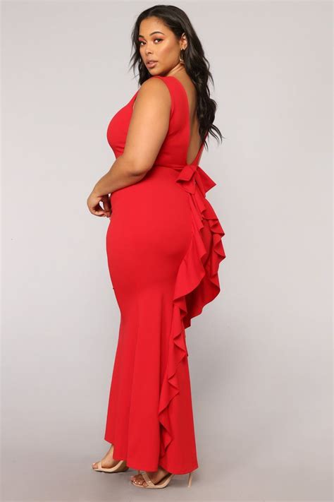 Such A Lady Ruffle Dress Red Plus Size Dresses Women Dresses