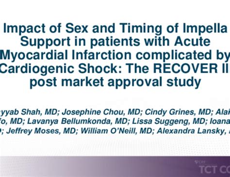 tct 184 impact of sex and timing of impella support in patients with acute myocardial