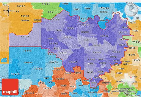 Political Shades D Map Of Zip Codes Starting With