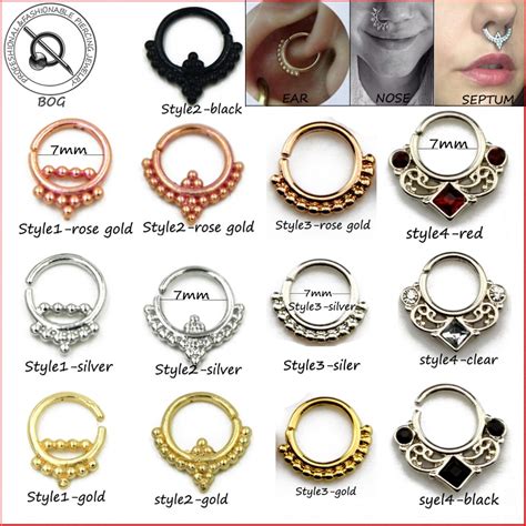Small Size 1 Piece Real Septum Ring Pierced Piercing Septo Nose Ear Cartilage Tragus Helix